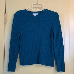 Teal St. John's Bay Crew Neck Sweater - Petite Small
